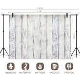 LB0486 Wooden White Plank Backdrop